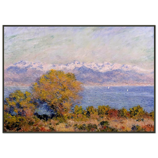 claude monet  The Alps Seen from Cap dAntibes Framed Art Print  - Aluminum Frame - 21x29.7 cm / 8x12"