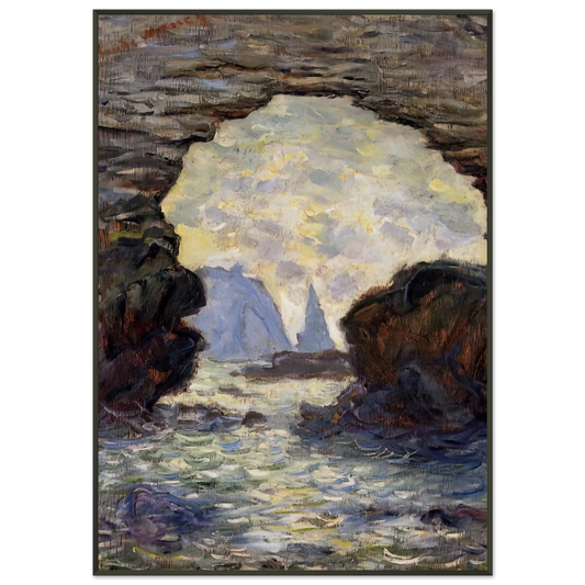 claude monet  The Rock Needle Seen through the Porte dAumont Framed Art Print  - Aluminum Frame - 21x29.7 cm / 8x12"