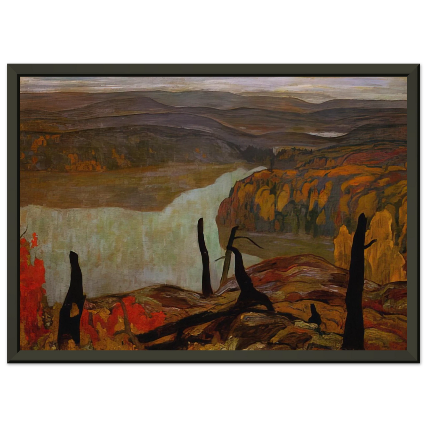 AY Jackson  October Morning Algoma Wartz Lake  1920 Framed Art Print  - Aluminum Frame - 40x50 cm / 16x20 inches