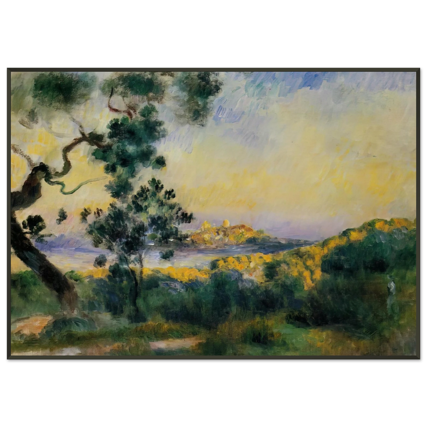 PierreAuguste Renoir  View of Antibes Framed Art Print  - Aluminum Frame - 21x29.7 cm / 8x12"