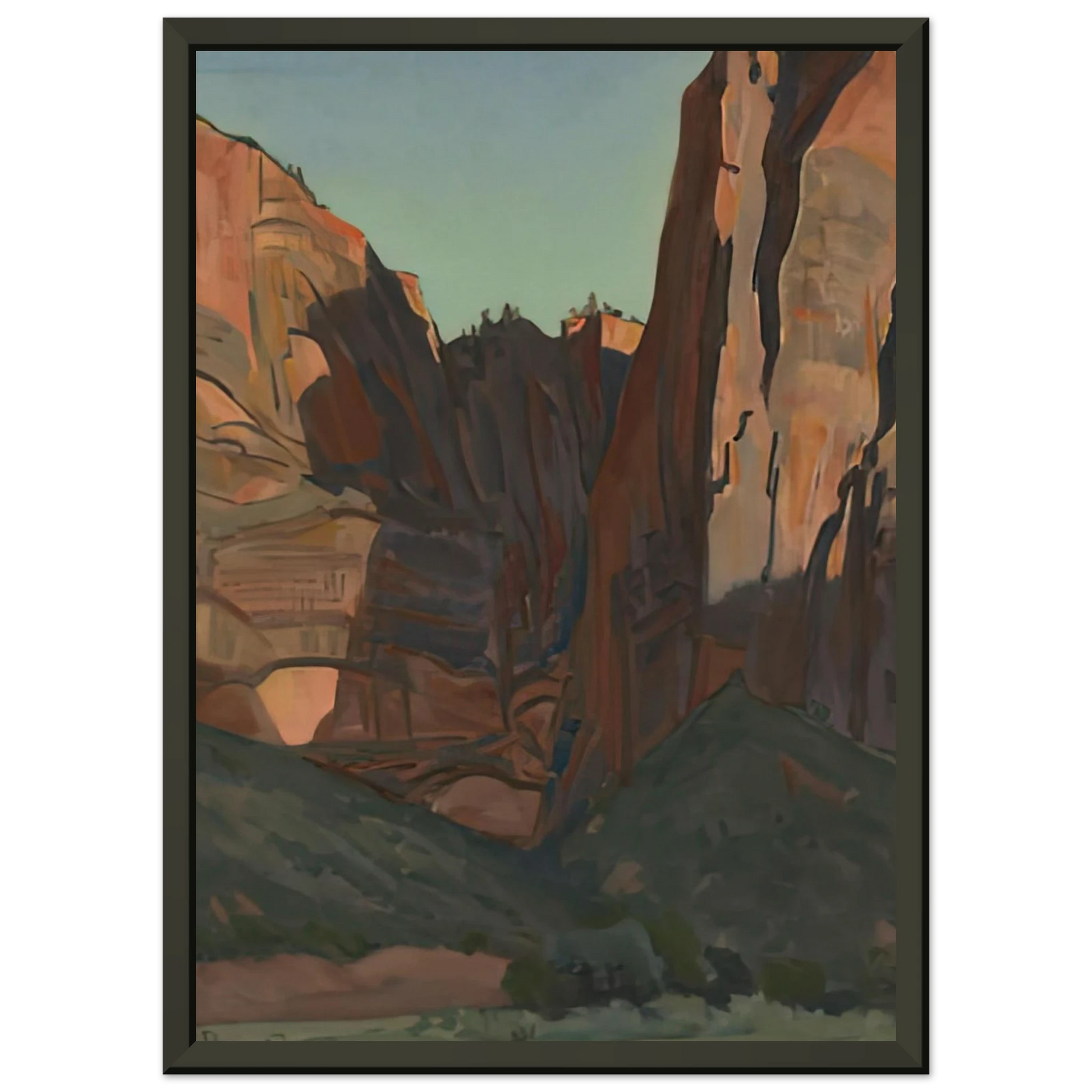 Maynard Dixon  NOTCH IN THE WALL ZION NATIONAL PARK AUGUST 1933 1933 Framed Art Print  - Aluminum Frame - 60x80 cm / 24x32 inches
