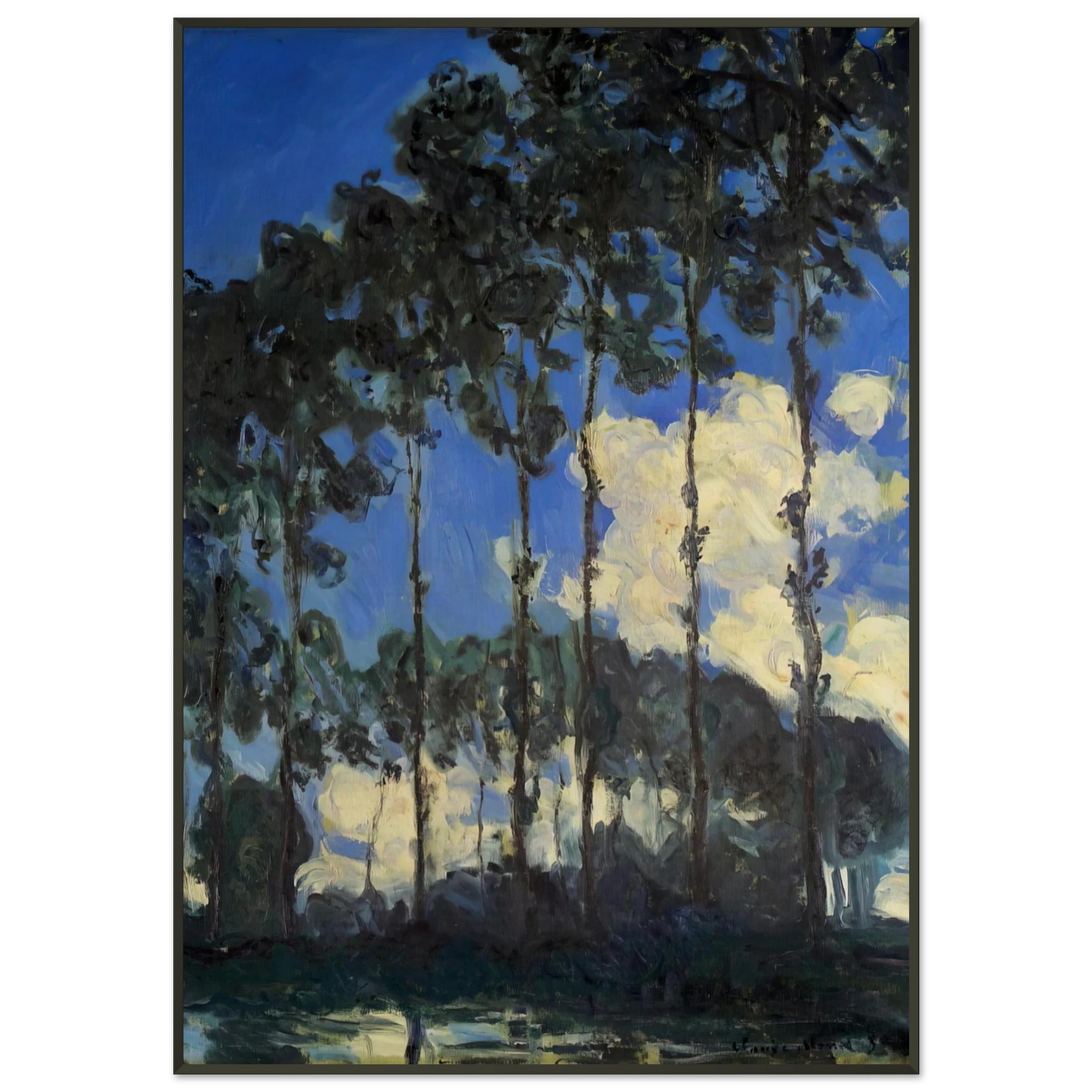 claude monet  Poplars on the Banks of the Epte Framed Art Print  - Aluminum Frame - 21x29.7 cm / 8x12"