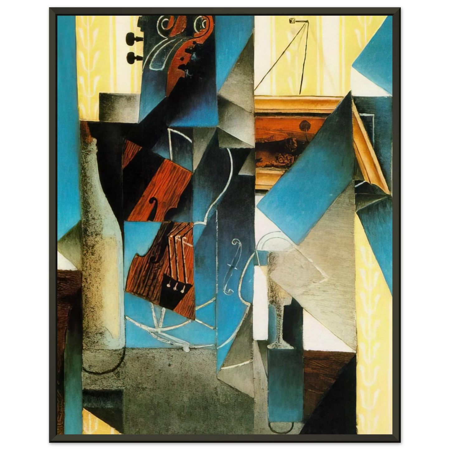 Juan Gris  VIOLIN AND PRINT 1913 Framed Art Print  - Aluminum Frame - 60x80 cm / 24x32 inches