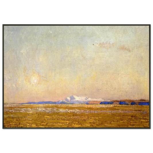 Childe Hassam  Moonrise at Sunset Harney Desert Framed Art Print  - Aluminum Frame - 21x29.7 cm / 8x12"