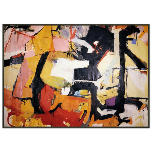 Audrey Flack  ABSTRACT FORCE HOMAGE TO FRANZ KLINE 1952 Framed Art Print  - Aluminum Frame - 21x29.7 cm / 8x12"