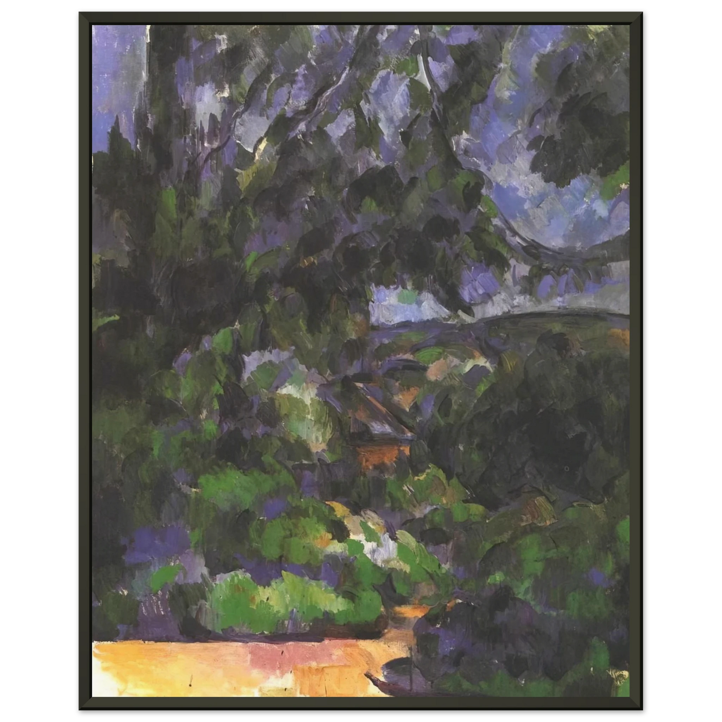 Paul Cezanne  Blue Landscape Framed Art Print  - Aluminum Frame - 70x100 cm / 28x40 inches