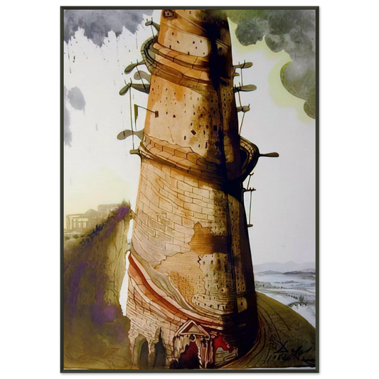 Salvador Dali  TURRIS BABEL 1967 Framed Art Print  - Aluminum Frame - 21x29.7 cm / 8x12"