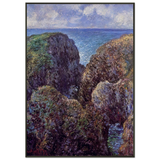 claude monet  Group of Rocks at PortGoulphar Framed Art Print  - Aluminum Frame - 21x29.7 cm / 8x12"