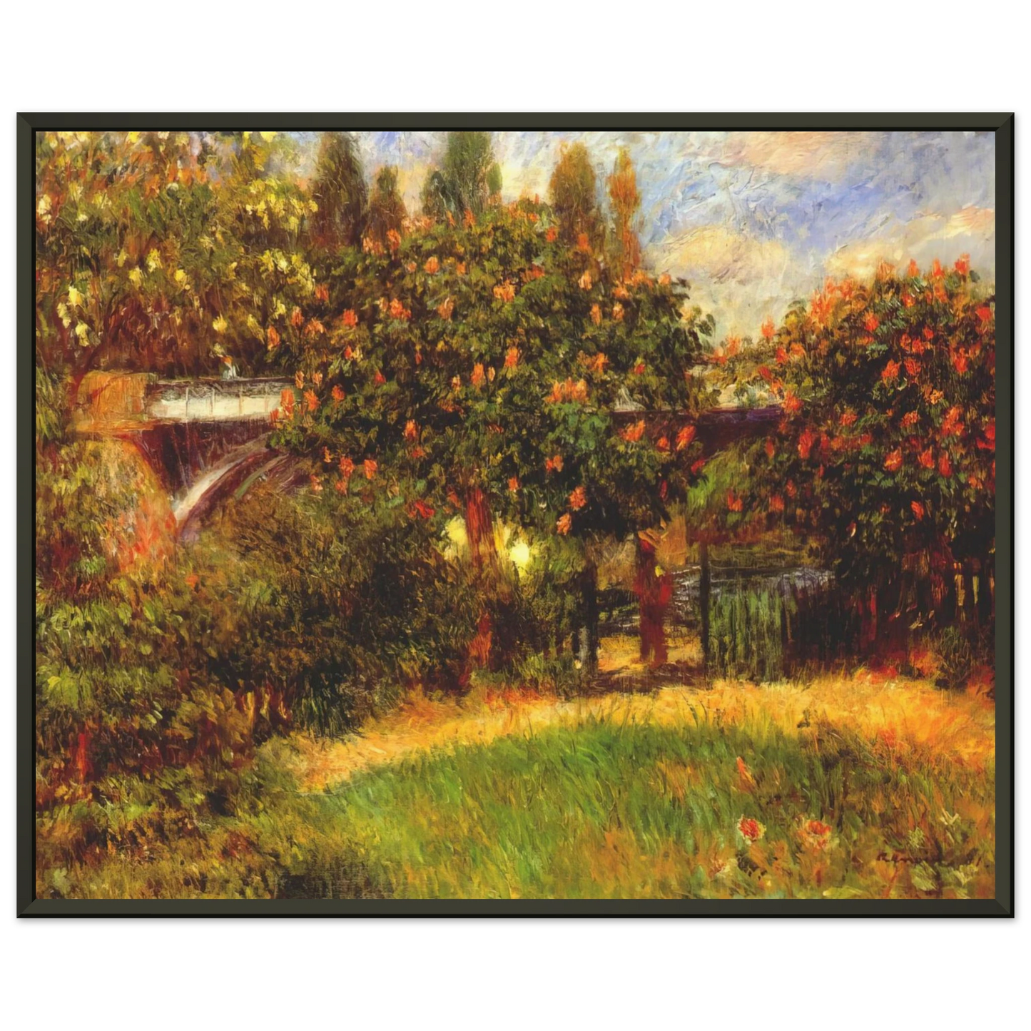 PierreAuguste Renoir  Railway Bridge at Chatou Framed Art Print  - Aluminum Frame - 60x80 cm / 24x32 inches