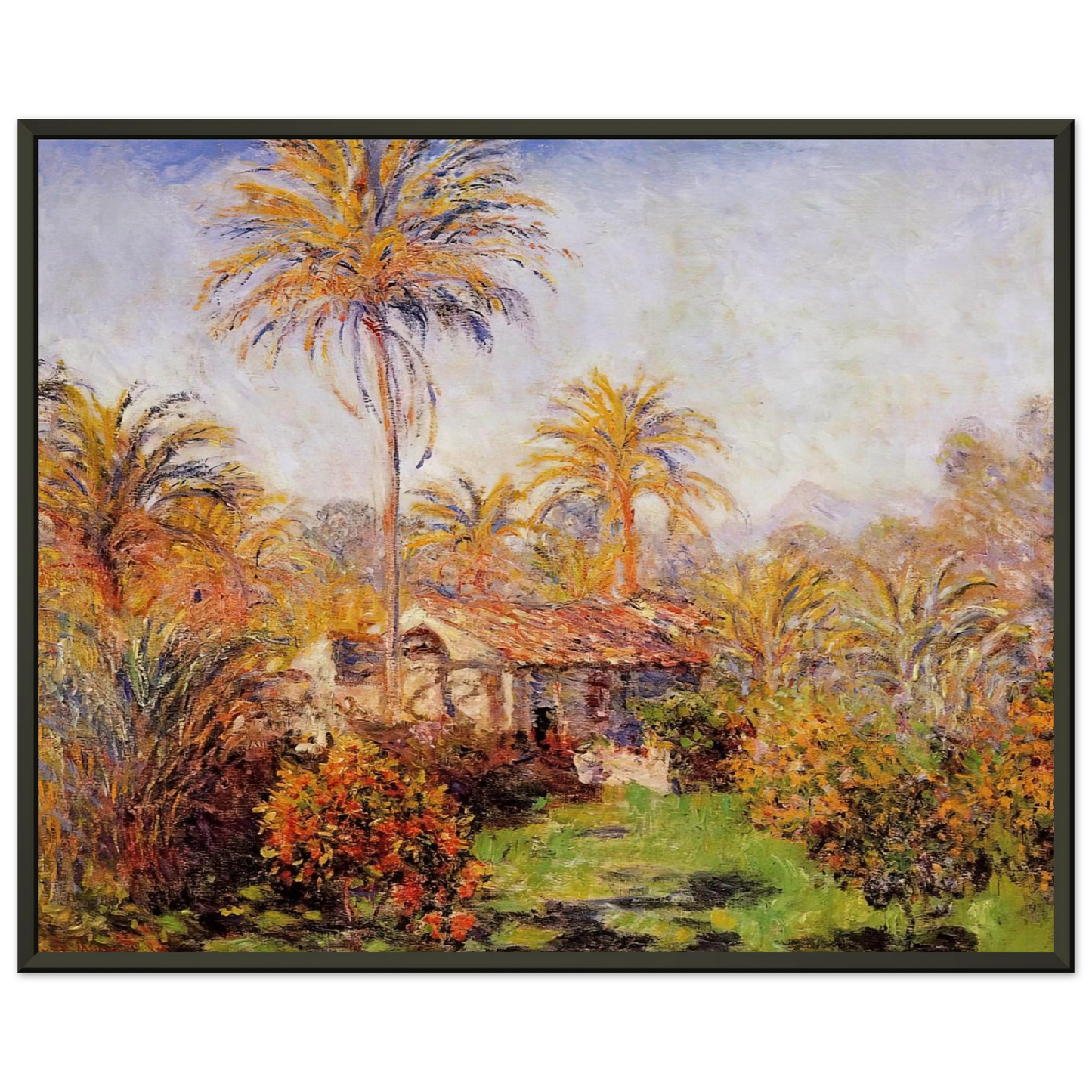claude monet  Small Country Farm in Bordighera Framed Art Print  - Aluminum Frame - 70x100 cm / 28x40 inches