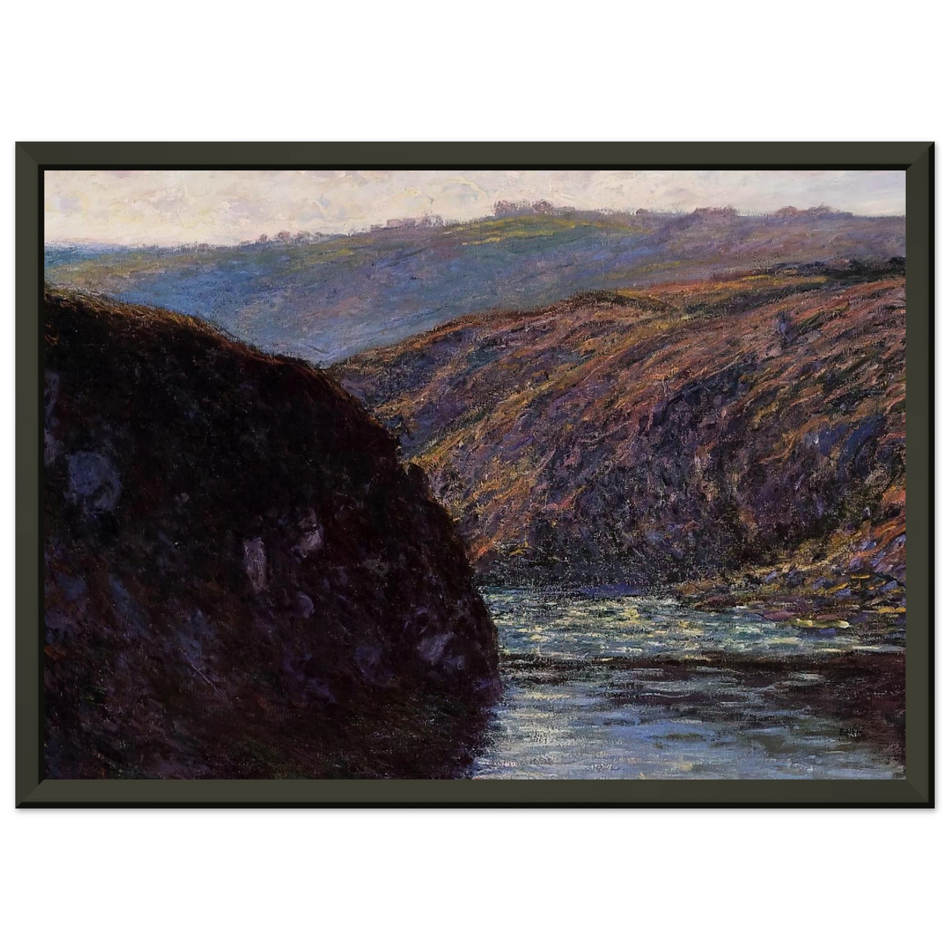 claude monet  Valley of the Creuse Afternoon Sunlight Framed Art Print  - Aluminum Frame - 70x100 cm / 28x40 inches