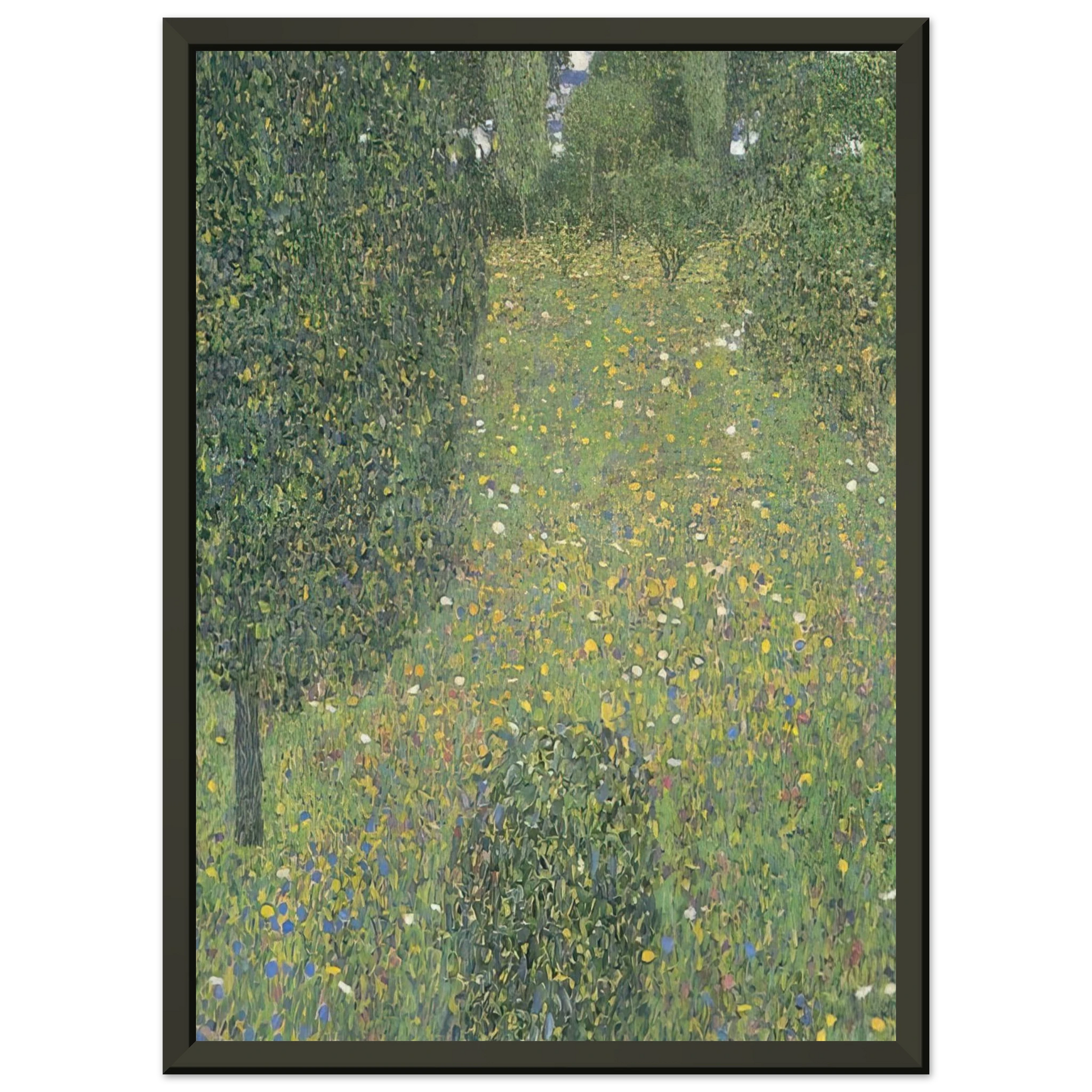 Gustav Klimt  LANDSCAPE GARDEN MEADOW IN FLOWER Framed Art Print  - Aluminum Frame - 70x100 cm / 28x40 inches