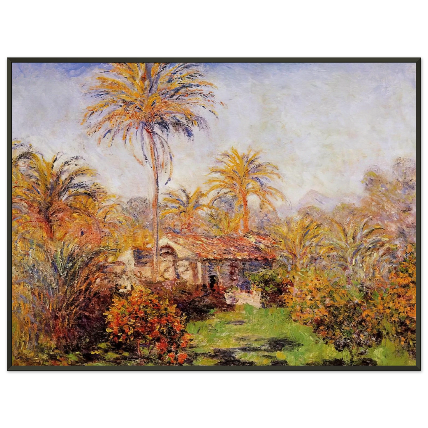claude monet  Small Country Farm in Bordighera Framed Art Print  - Aluminum Frame - 40x50 cm / 16x20 inches