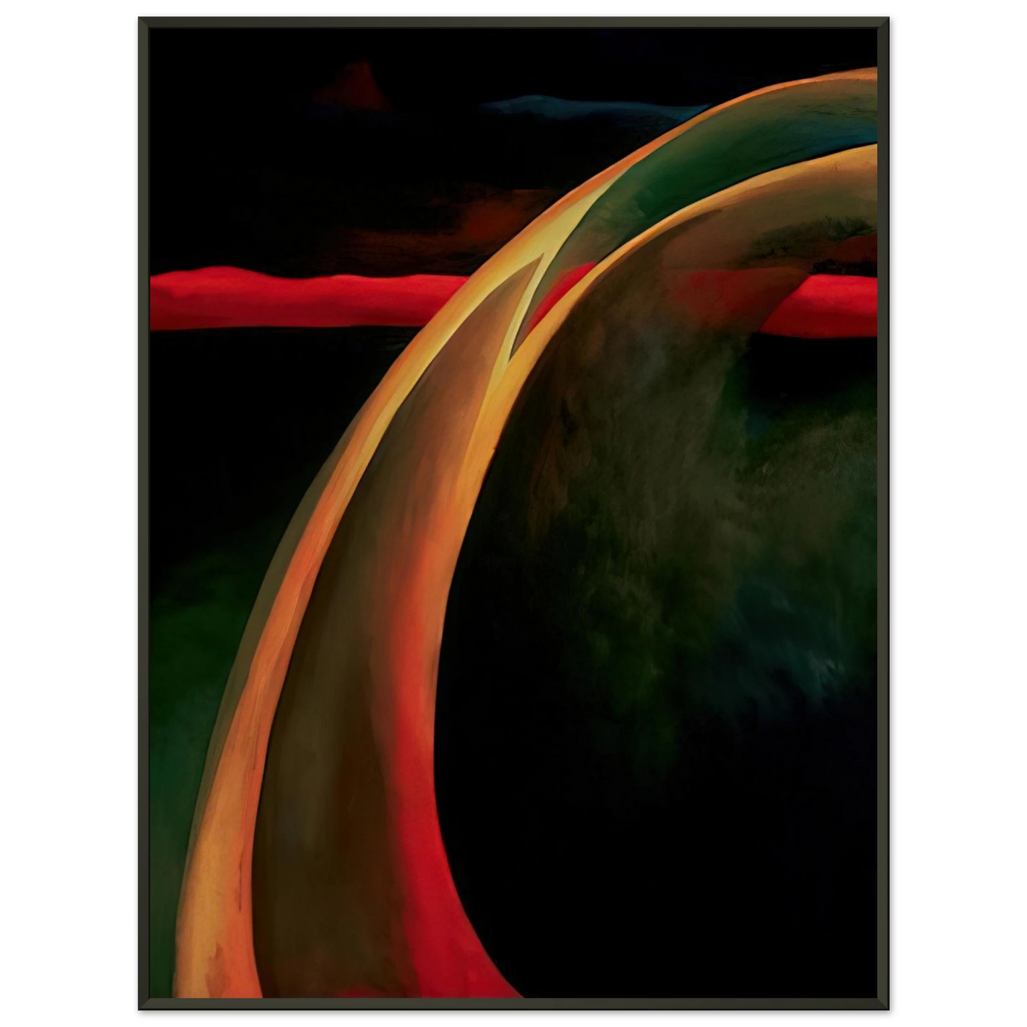 Georgia OKeeffe  Red and Orange Streak Framed Art Print  - Aluminum Frame - 40x50 cm / 16x20 inches