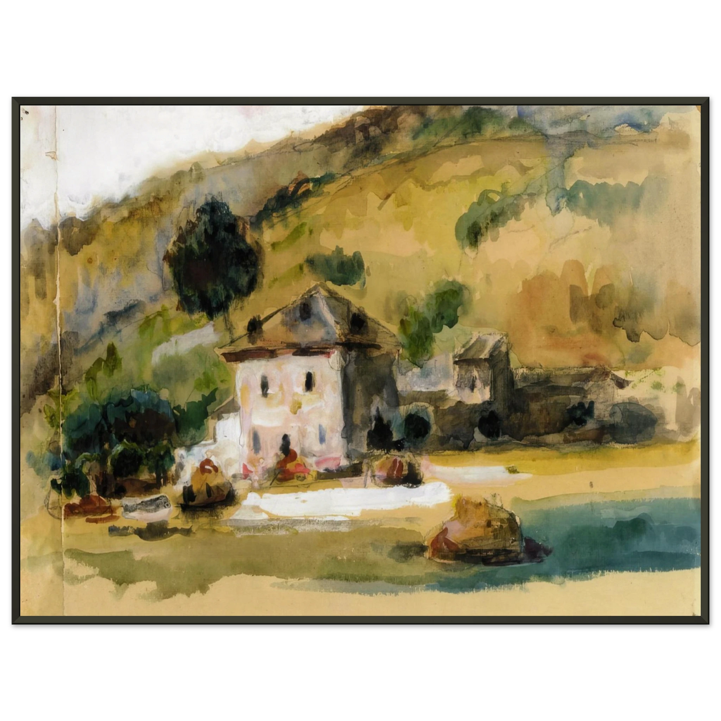 Paul Cezanne  Near Aix En Provence Framed Art Print  - Aluminum Frame - 40x50 cm / 16x20 inches
