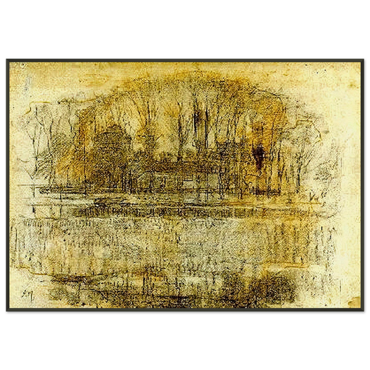 Piet Mondrian  Geinrust Farm Compositional Study Framed Art Print  - Aluminum Frame - 21x29.7 cm / 8x12"