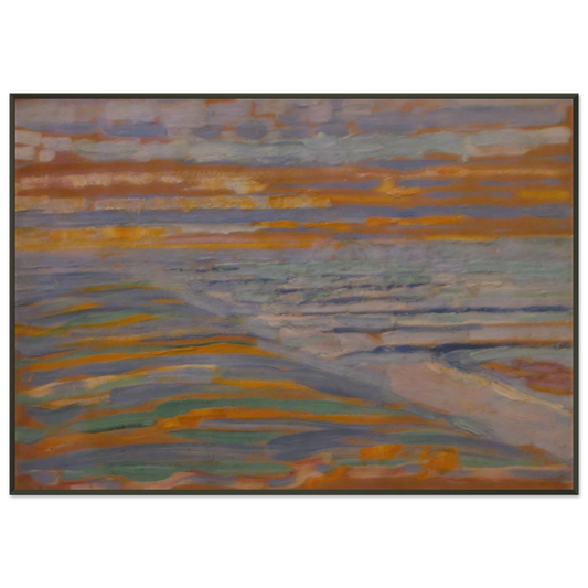 Piet Mondrian  View from the Dunes with Beach and Piers Framed Art Print  - Aluminum Frame - 21x29.7 cm / 8x12"