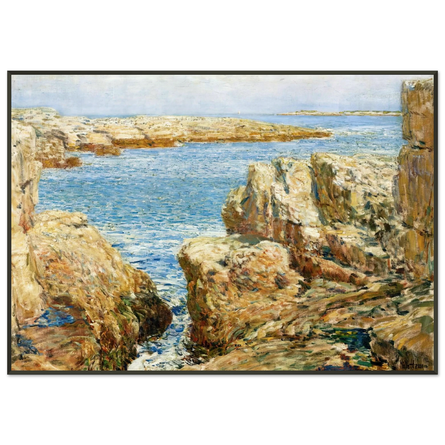 Childe Hassam  Coast Scene Isles of Shoals Framed Art Print  - Aluminum Frame - 21x29.7 cm / 8x12"