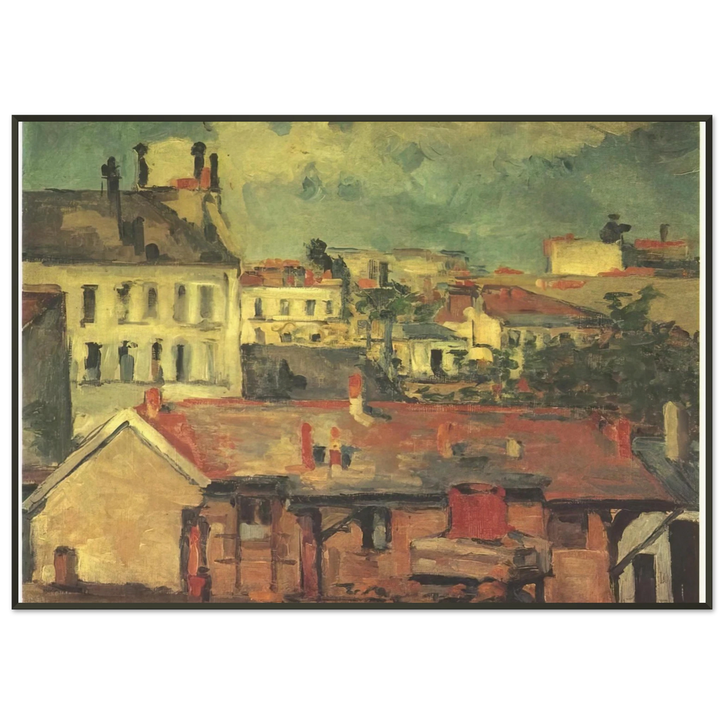 Paul Cezanne  The roofs Framed Art Print  - Aluminum Frame - 21x29.7 cm / 8x12"