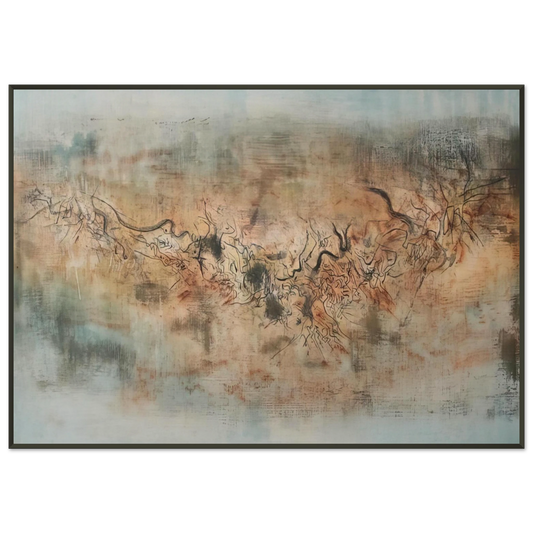 Zao WouKi  VENT ET POUSSI RE 1957 Framed Art Print  - Aluminum Frame - 21x29.7 cm / 8x12"