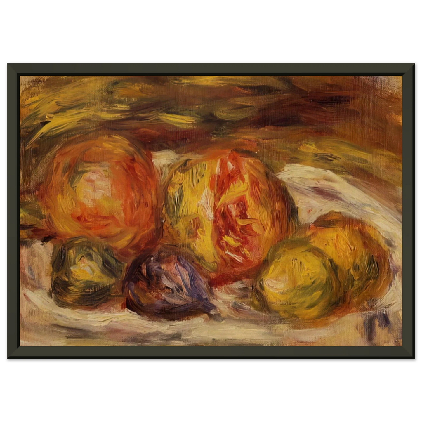 PierreAuguste Renoir  Still Life Pomegranate Figs and Apples Framed Art Print  - Aluminum Frame - 60x80 cm / 24x32 inches