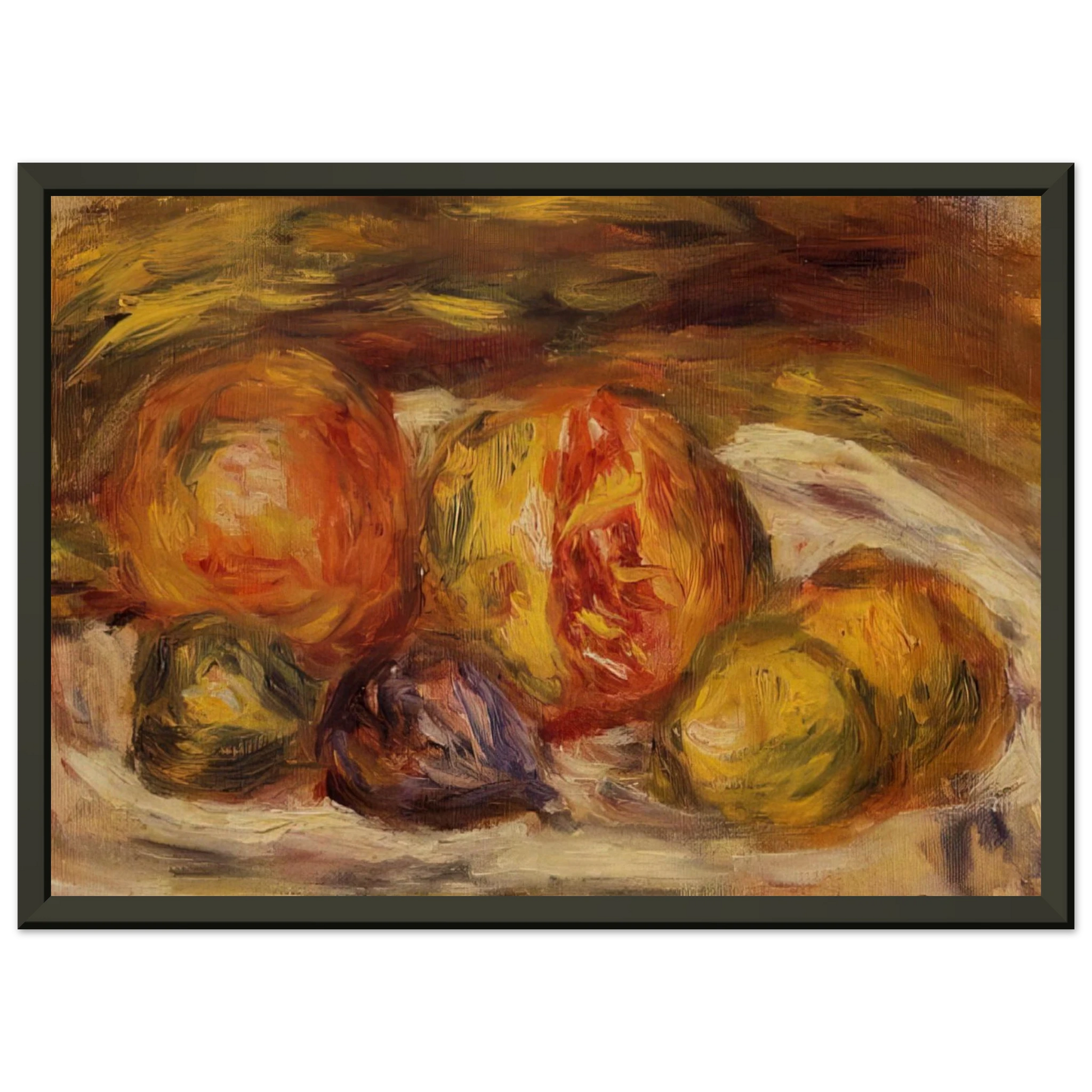 PierreAuguste Renoir  Still Life Pomegranate Figs and Apples Framed Art Print  - Aluminum Frame - 60x80 cm / 24x32 inches