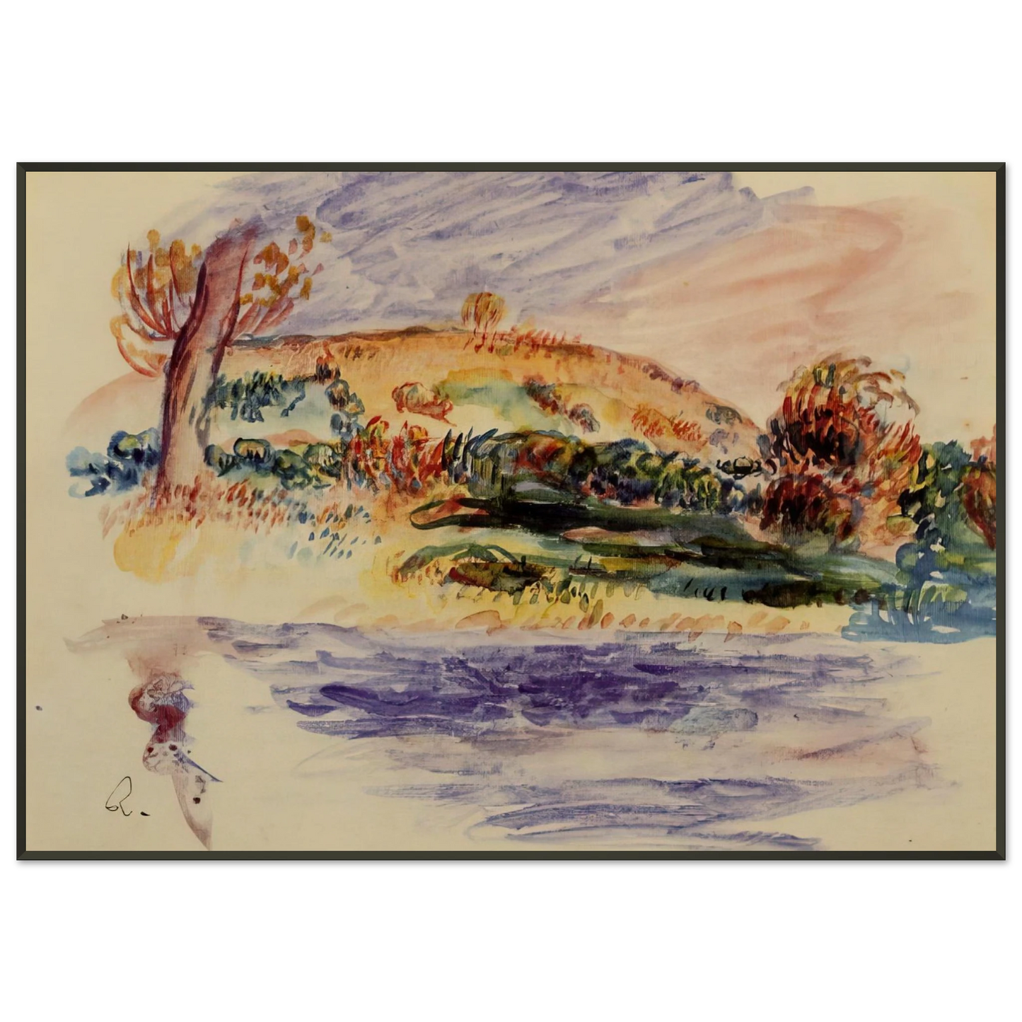 PierreAuguste Renoir  Landscape Framed Art Print  - Aluminum Frame - 21x29.7 cm / 8x12"