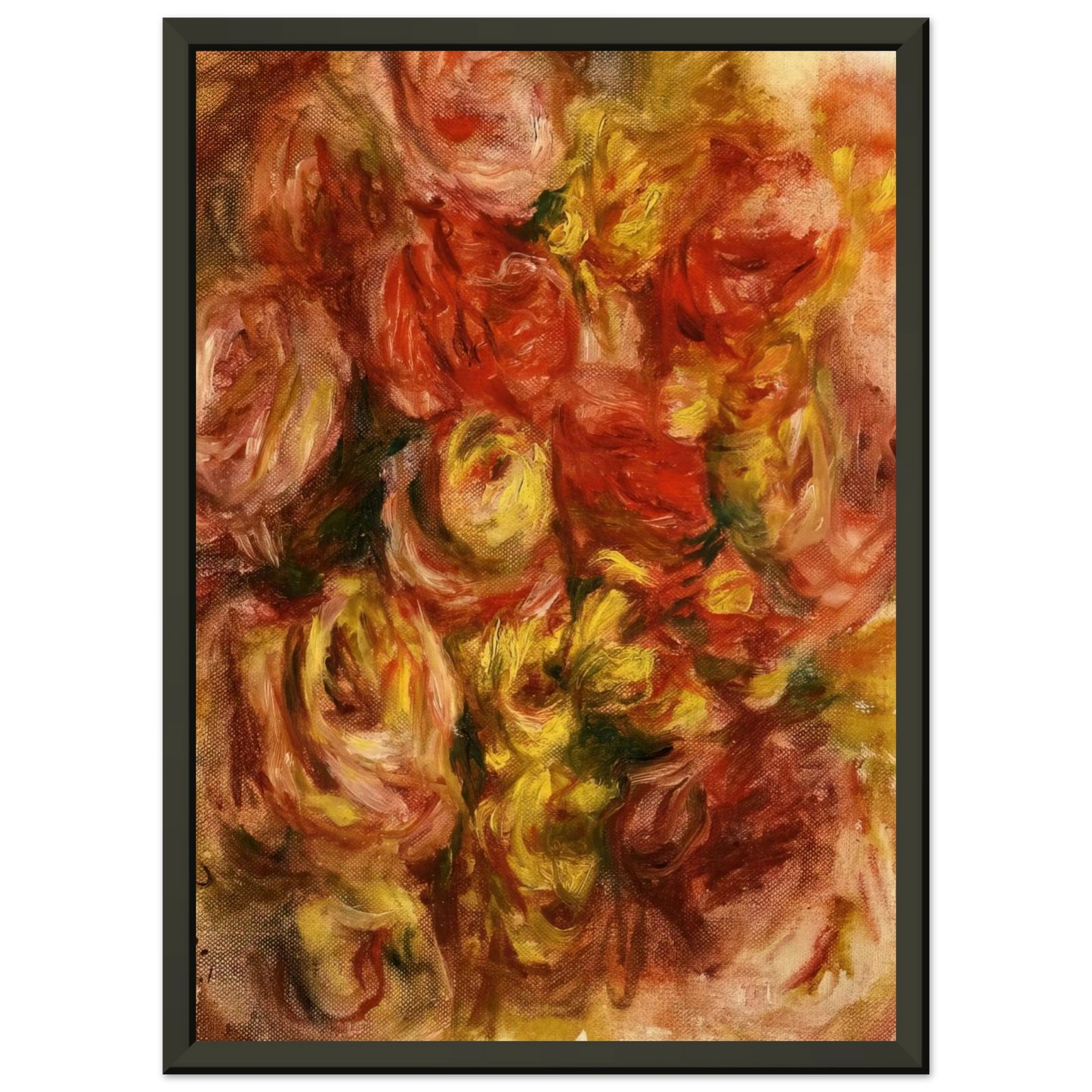 PierreAuguste Renoir  Study of Flowers Framed Art Print  - Aluminum Frame - 40x50 cm / 16x20 inches