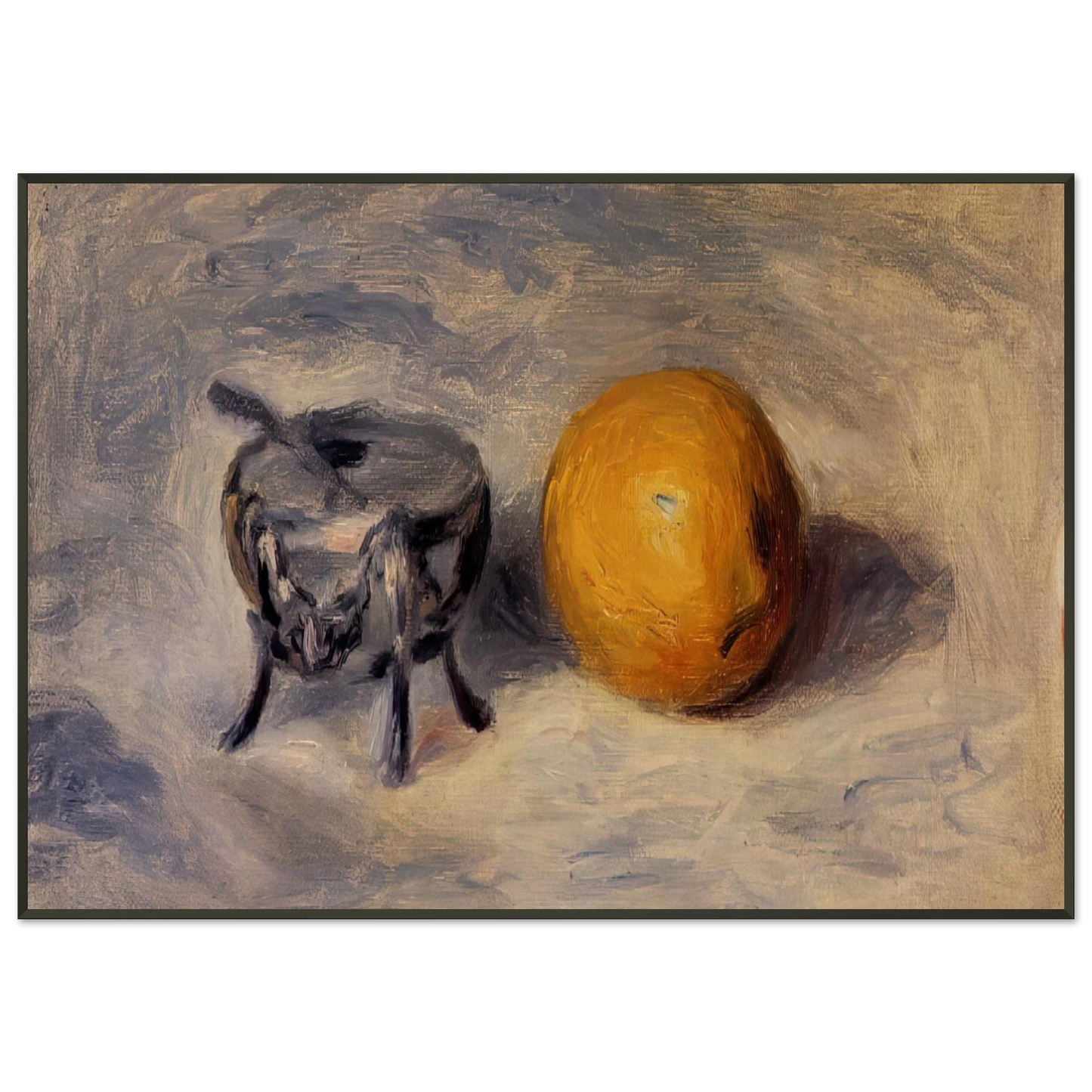 PierreAuguste Renoir  Sugar Bowl and Lemon Framed Art Print  - Aluminum Frame - 21x29.7 cm / 8x12"