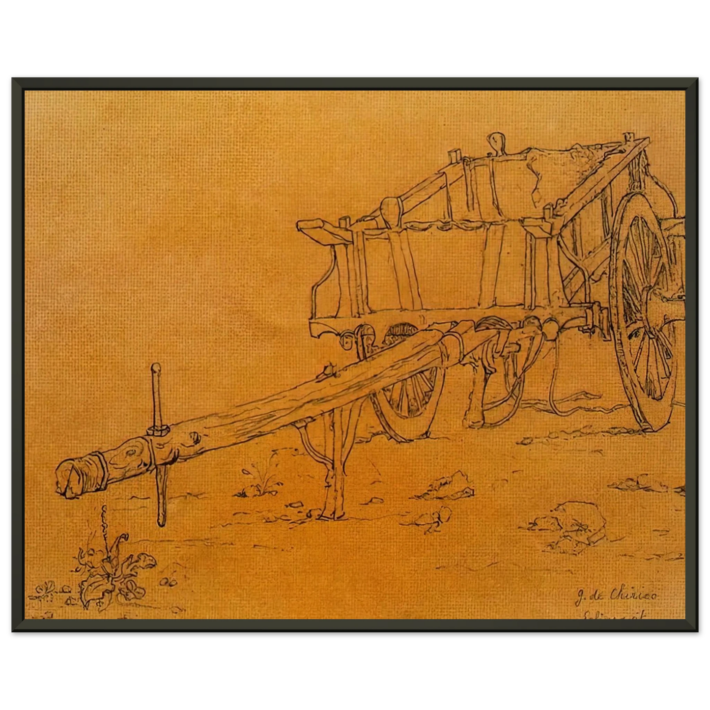 Giorgio de Chirico  THE CHARIOT Framed Art Print  - Aluminum Frame - 70x100 cm / 28x40 inches