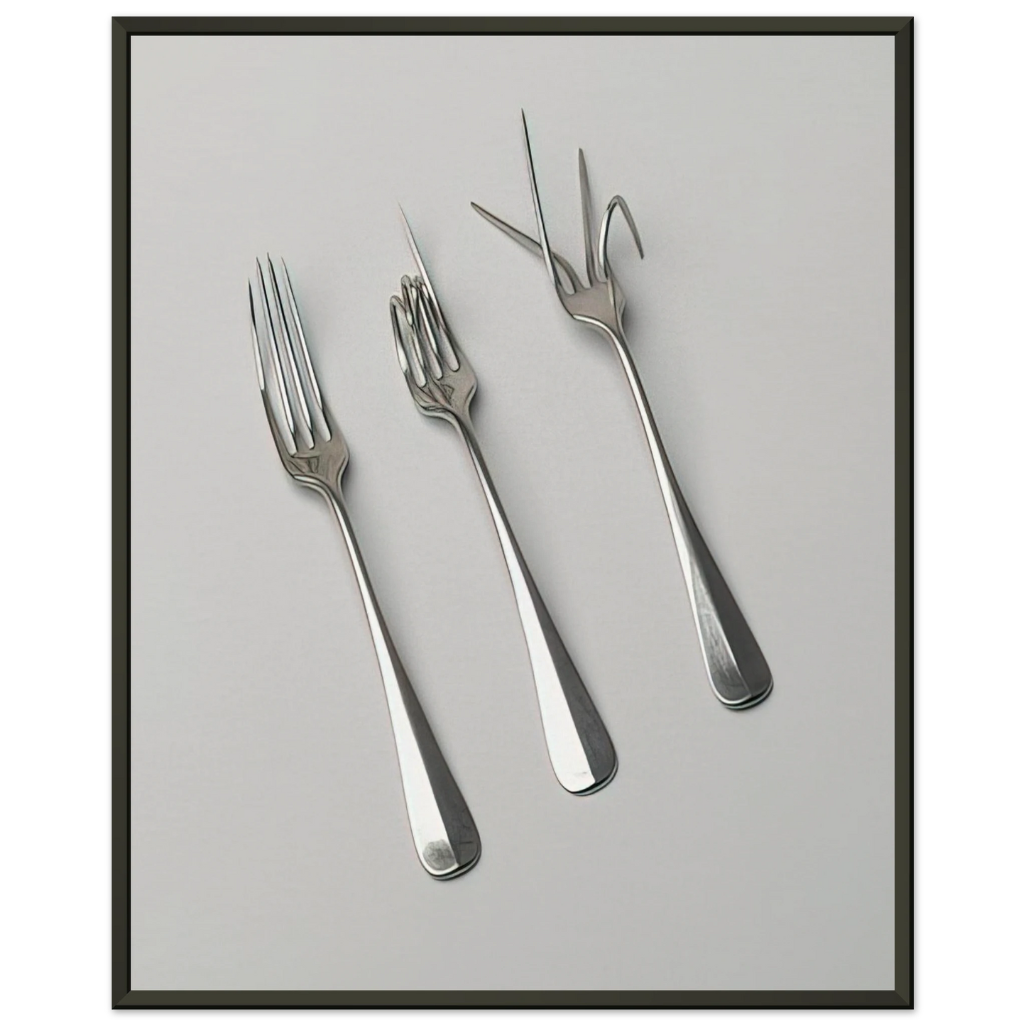 Bruno Munari  Fork Design  1958 Framed Art Print  - Aluminum Frame - 40x50 cm / 16x20 inches