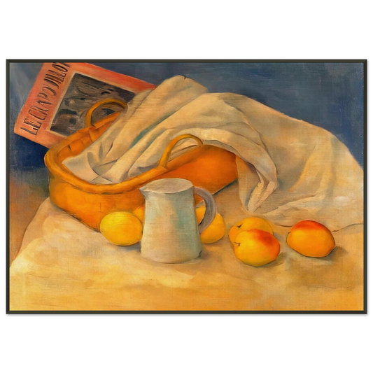 Esteban Vicente  STILL LIFE WITH LE CRAPOUILLOT 1925 Framed Art Print  - Aluminum Frame - 21x29.7 cm / 8x12"