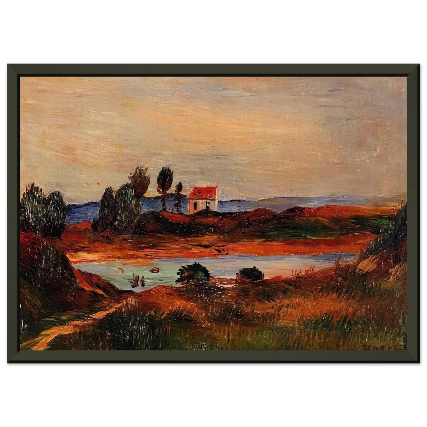 PierreAuguste Renoir  View of Brittany Framed Art Print  - Aluminum Frame - 60x80 cm / 24x32 inches