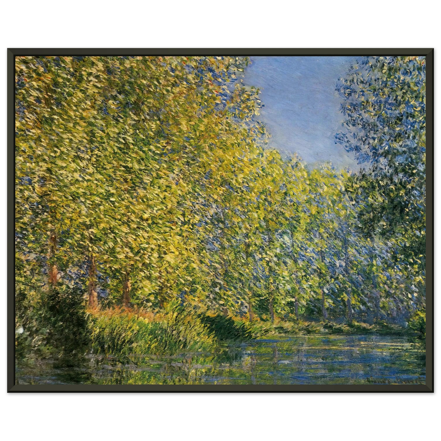 claude monet  Bend in the River Epte Framed Art Print  - Aluminum Frame - 40x50 cm / 16x20 inches