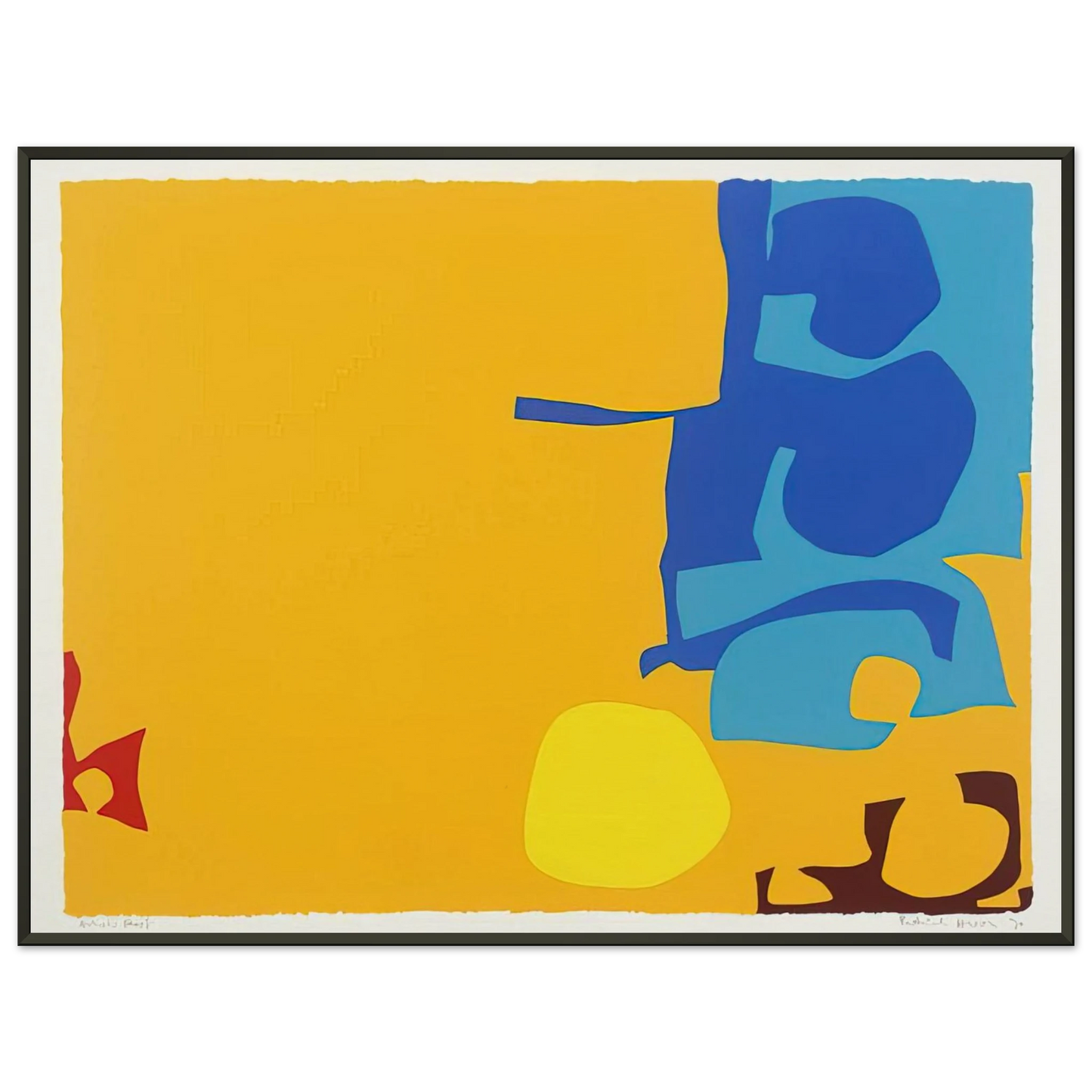 Patrick Heron  Blues Dovetailed in Yellow  1970 Framed Art Print  - Aluminum Frame - 60x80 cm / 24x32 inches