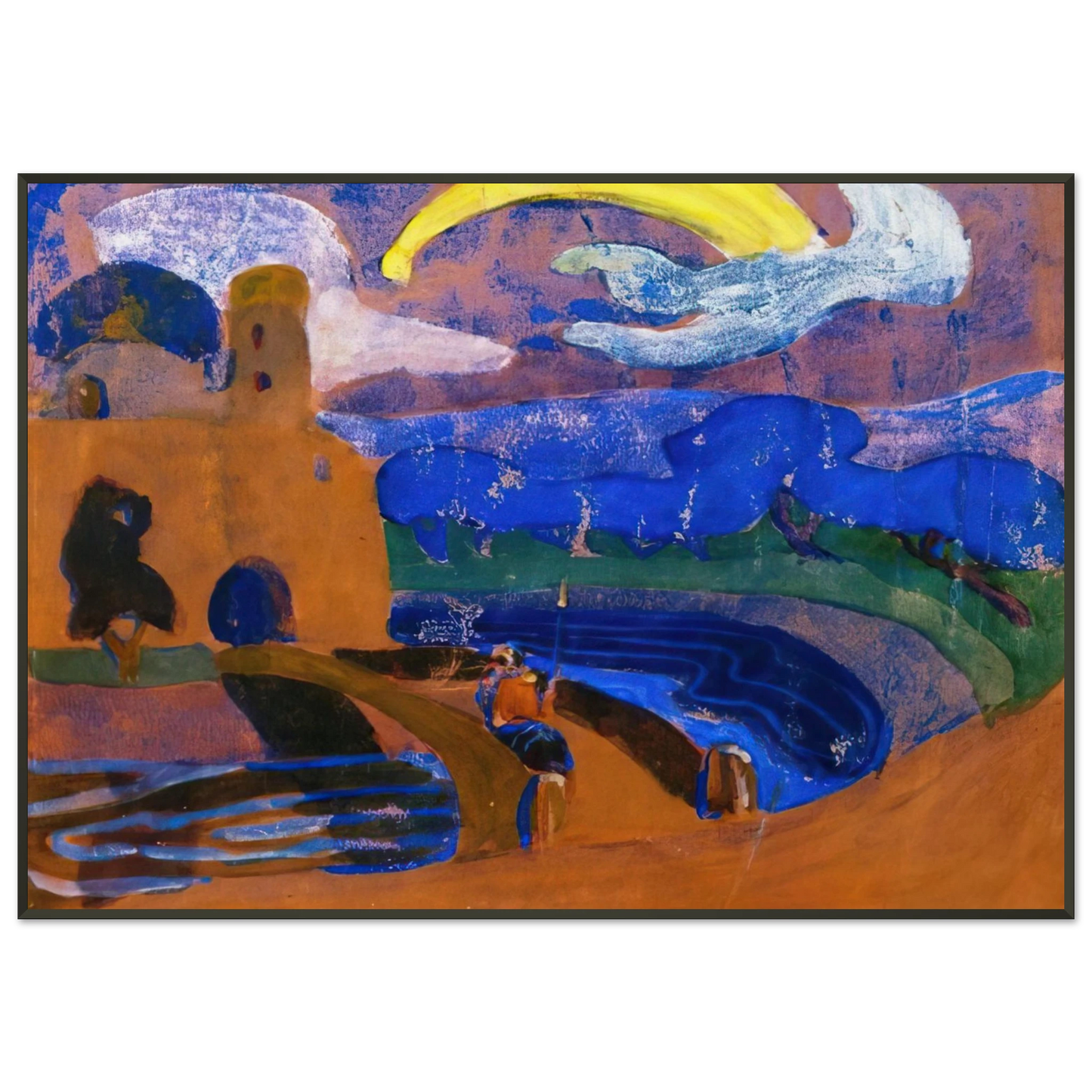 Wassily Kandinsky  COMET 1900 Framed Art Print  - Aluminum Frame - 21x29.7 cm / 8x12"