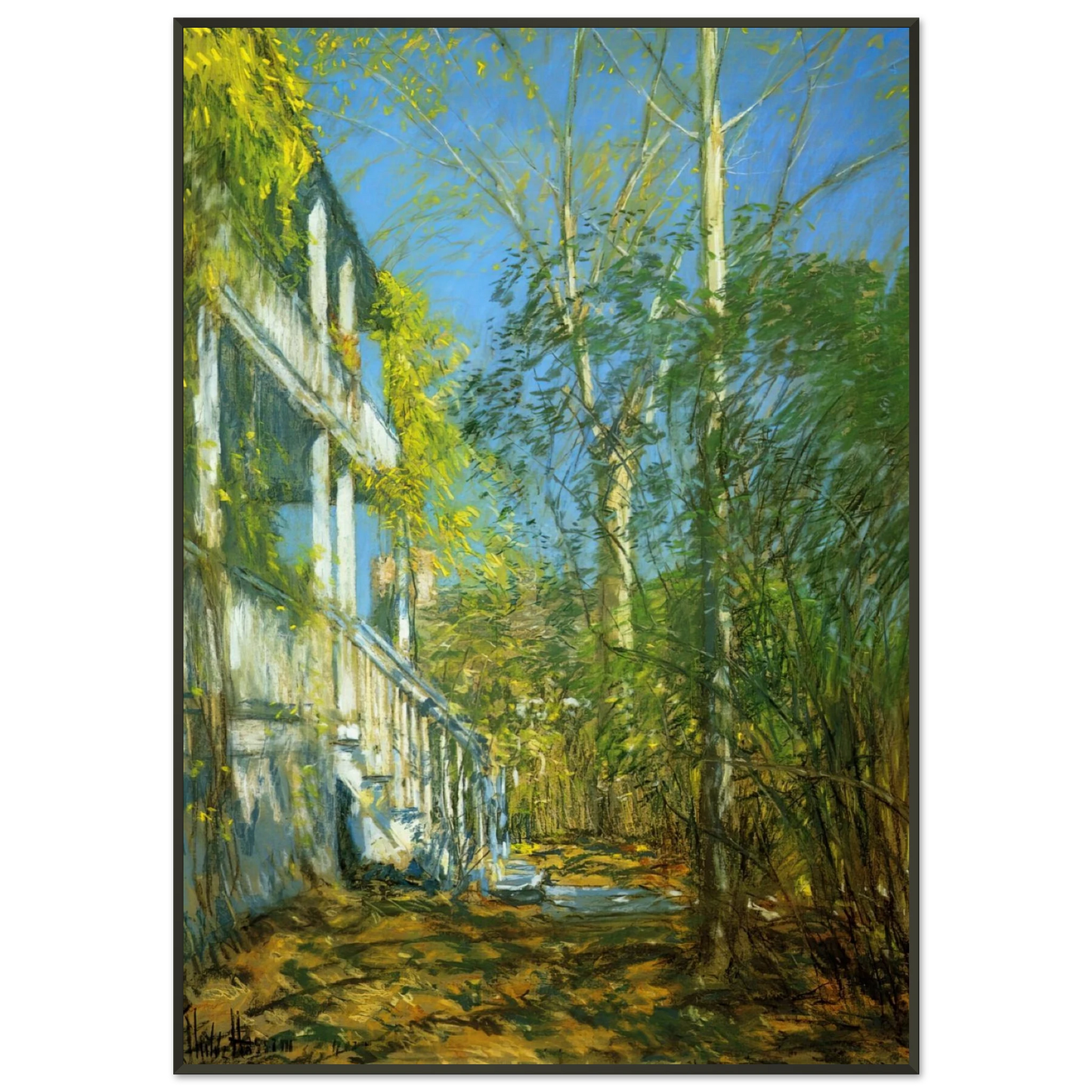 Childe Hassam  Summer at Cos Cob Framed Art Print  - Aluminum Frame - 21x29.7 cm / 8x12"
