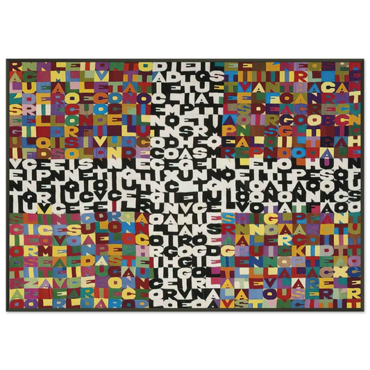 Alighiero Boetti  OGGI VENTICINQUESIMO GIORNO DEL SETTIMO MESE 1988 Framed Art Print  - Aluminum Frame - 21x29.7 cm / 8x12"
