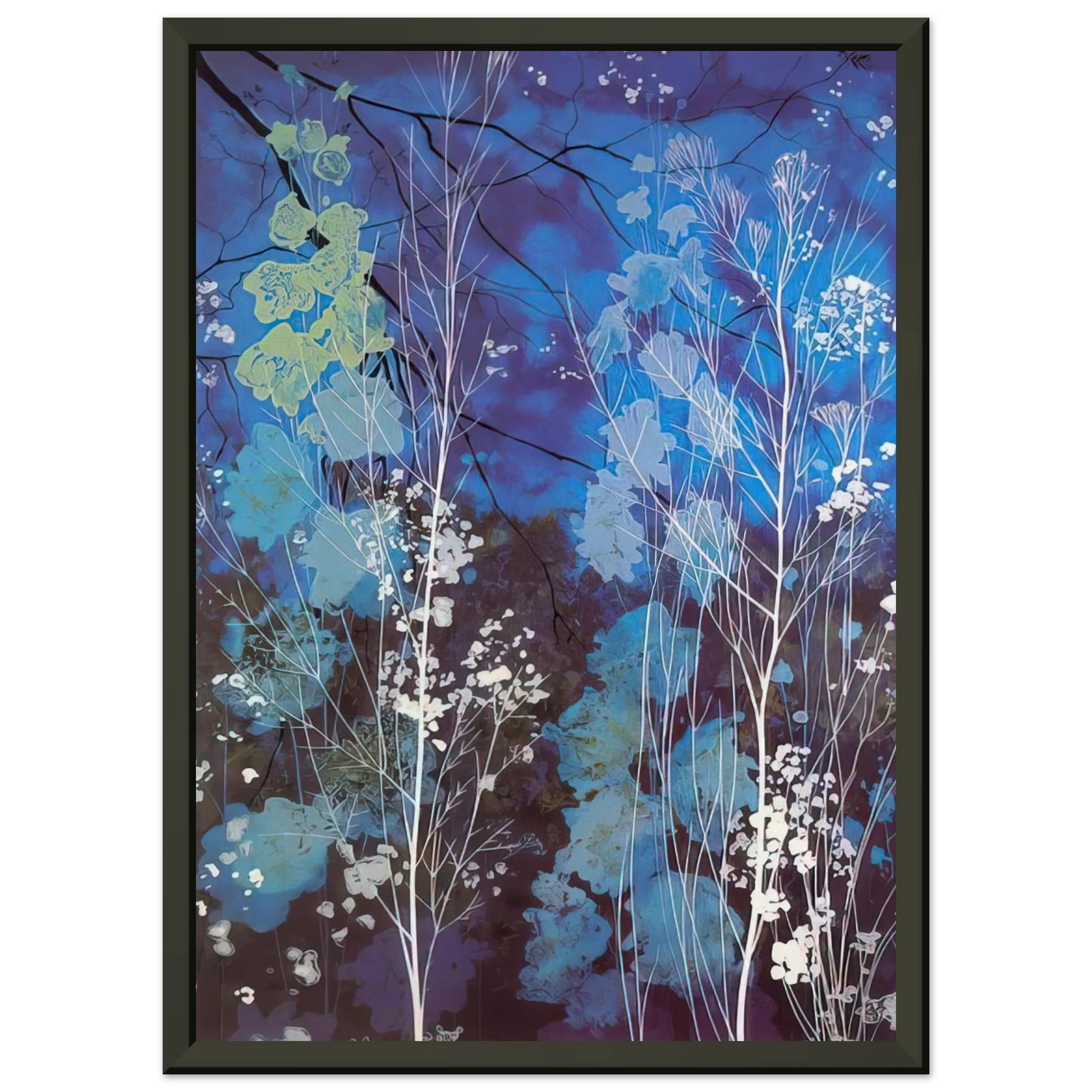 Eyvind Earle  Delphinium Framed Art Print  - Aluminum Frame - 70x100 cm / 28x40 inches