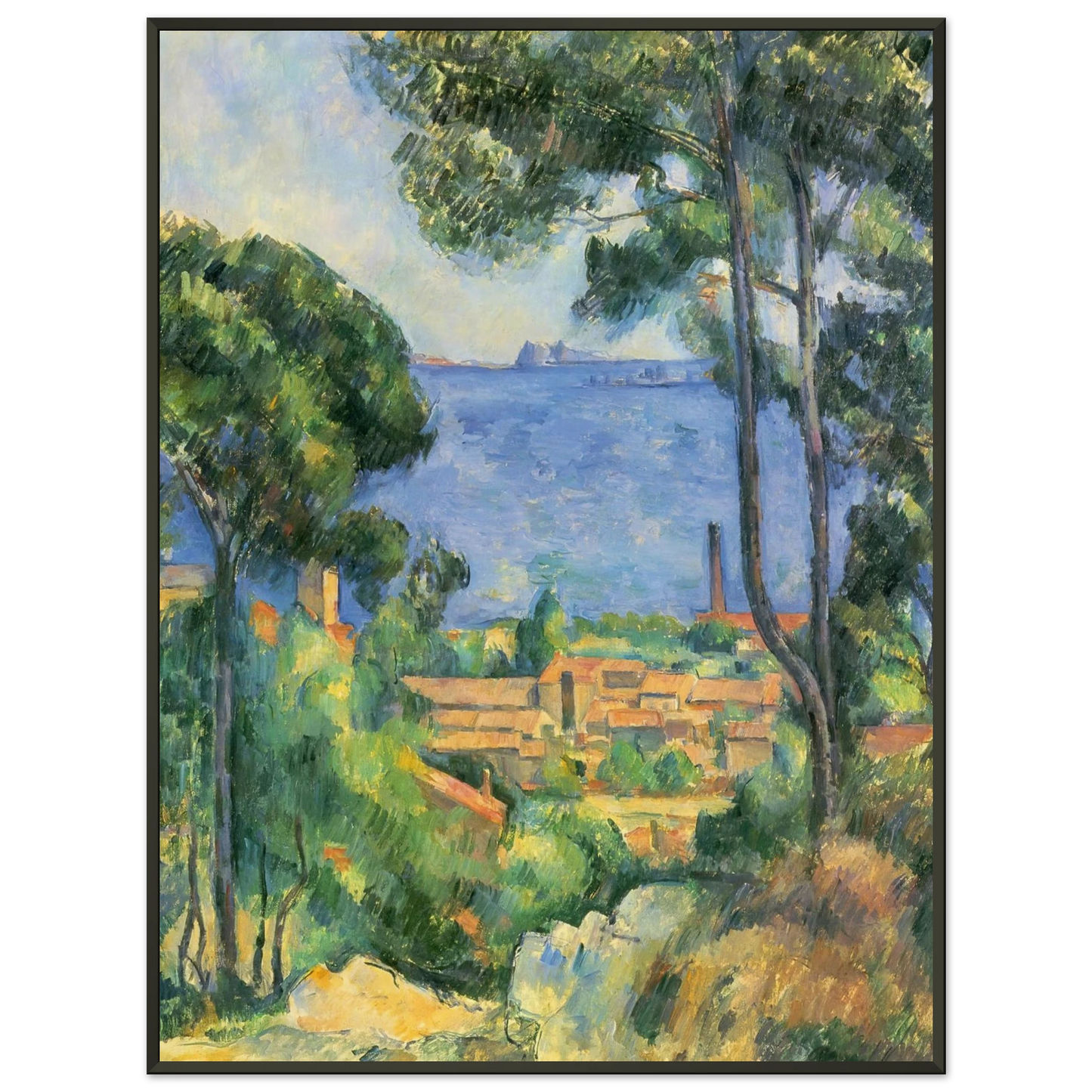 Paul Cezanne  View of LEstaque and Chateaux dIf Framed Art Print  - Aluminum Frame - 40x50 cm / 16x20 inches