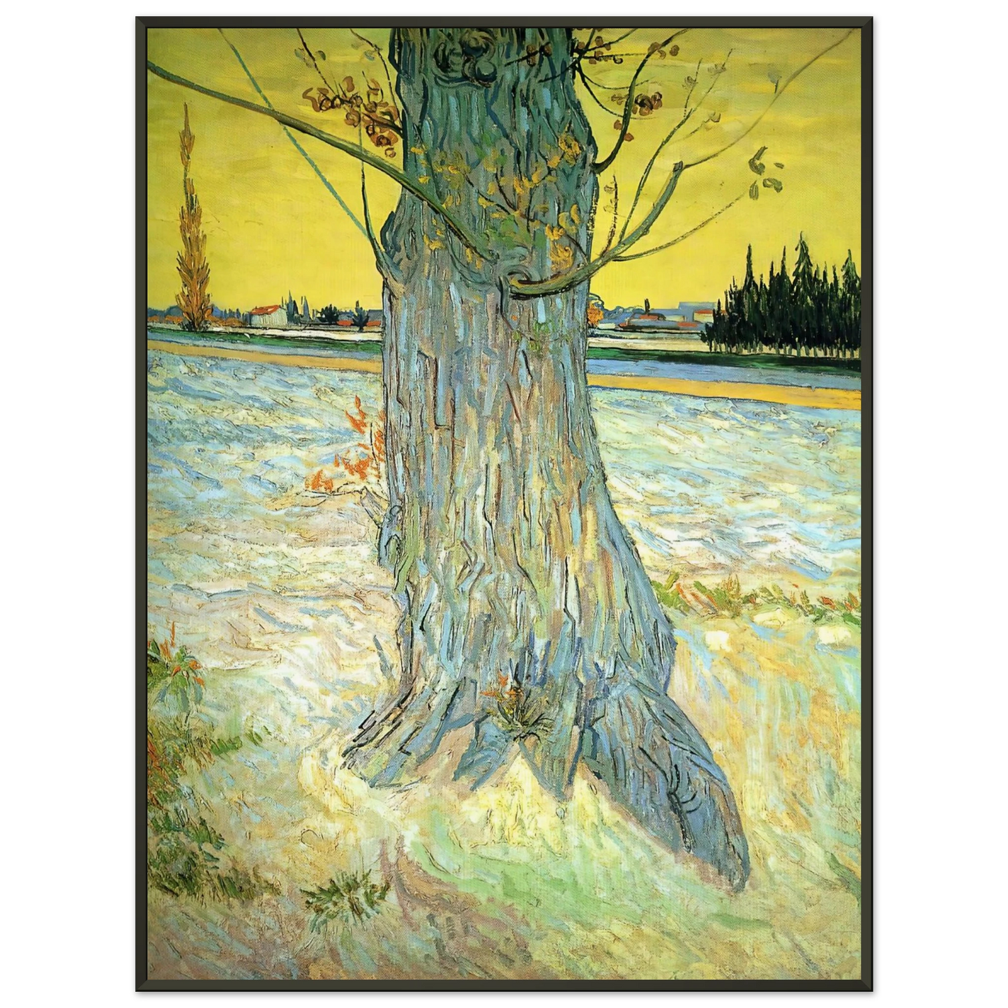 Vincent van Gogh  Trunk of an Old Yew Tree Framed Art Print  - Aluminum Frame - 60x80 cm / 24x32 inches