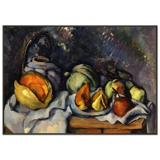 Paul Cezanne  Still Life with Fruit and a Ginger Pot Framed Art Print  - Aluminum Frame - 21x29.7 cm / 8x12"