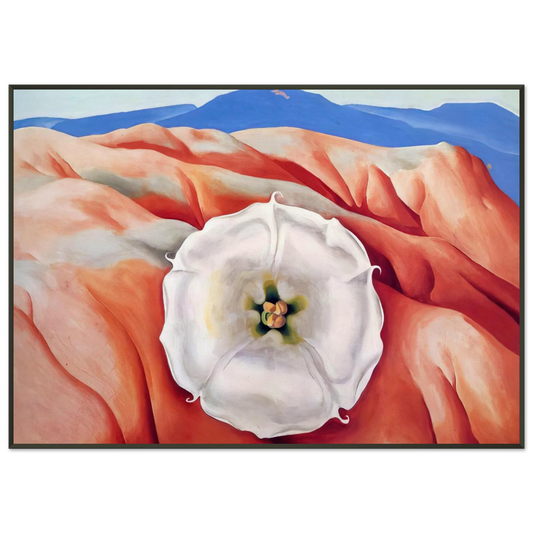 Georgia OKeeffe  Red hills and white flower II Framed Art Print  - Aluminum Frame - 21x29.7 cm / 8x12"