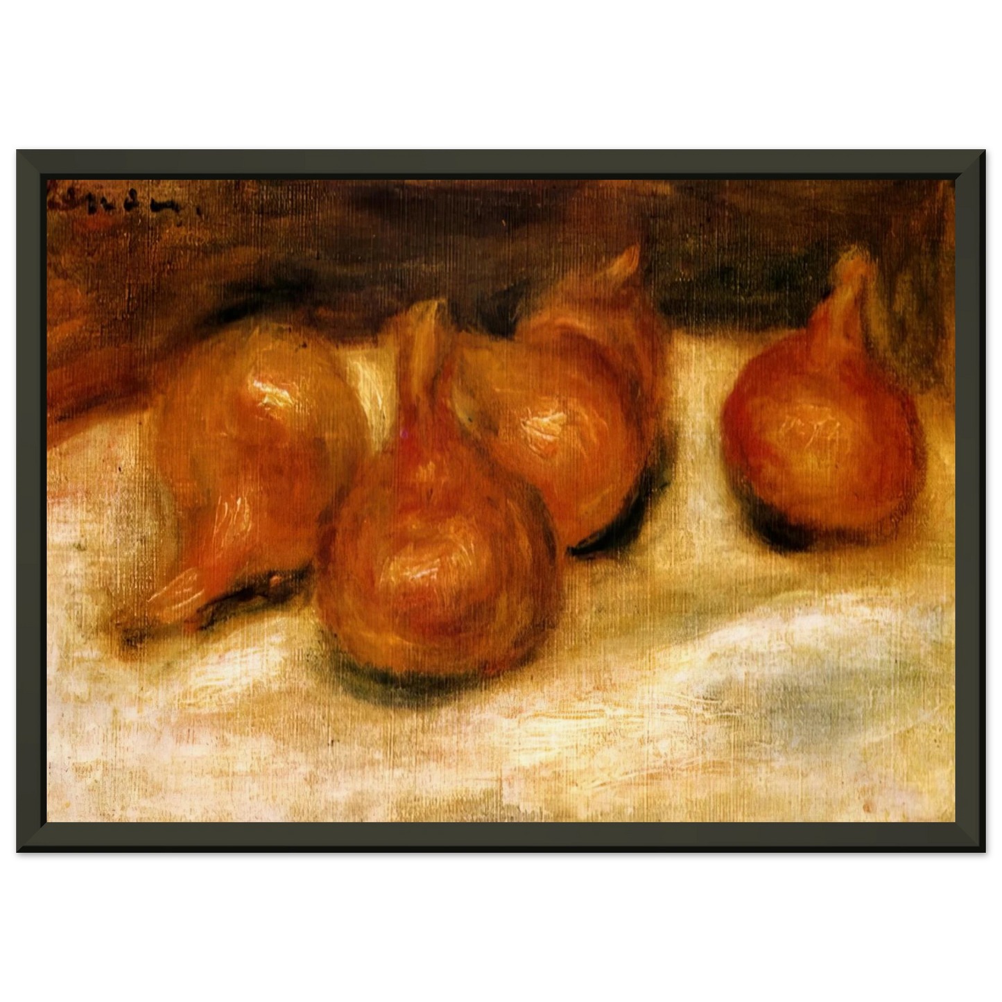PierreAuguste Renoir  Still Life with Onions Framed Art Print  - Aluminum Frame - 40x50 cm / 16x20 inches
