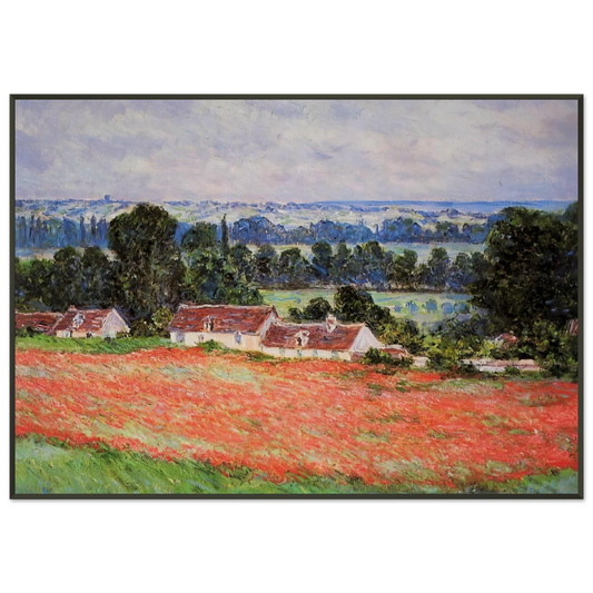 claude monet  Poppy Field at Giverny Framed Art Print  - Aluminum Frame - 21x29.7 cm / 8x12"