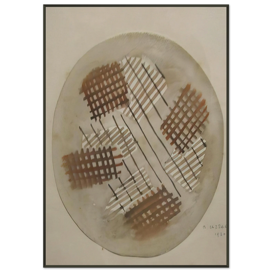 Bice Lazzari  Red and White Signals  1930 Framed Art Print  - Aluminum Frame - 21x29.7 cm / 8x12"