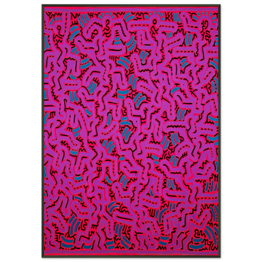 Keith Haring  UNTITLED 1984 Framed Art Print  - Aluminum Frame - 21x29.7 cm / 8x12"
