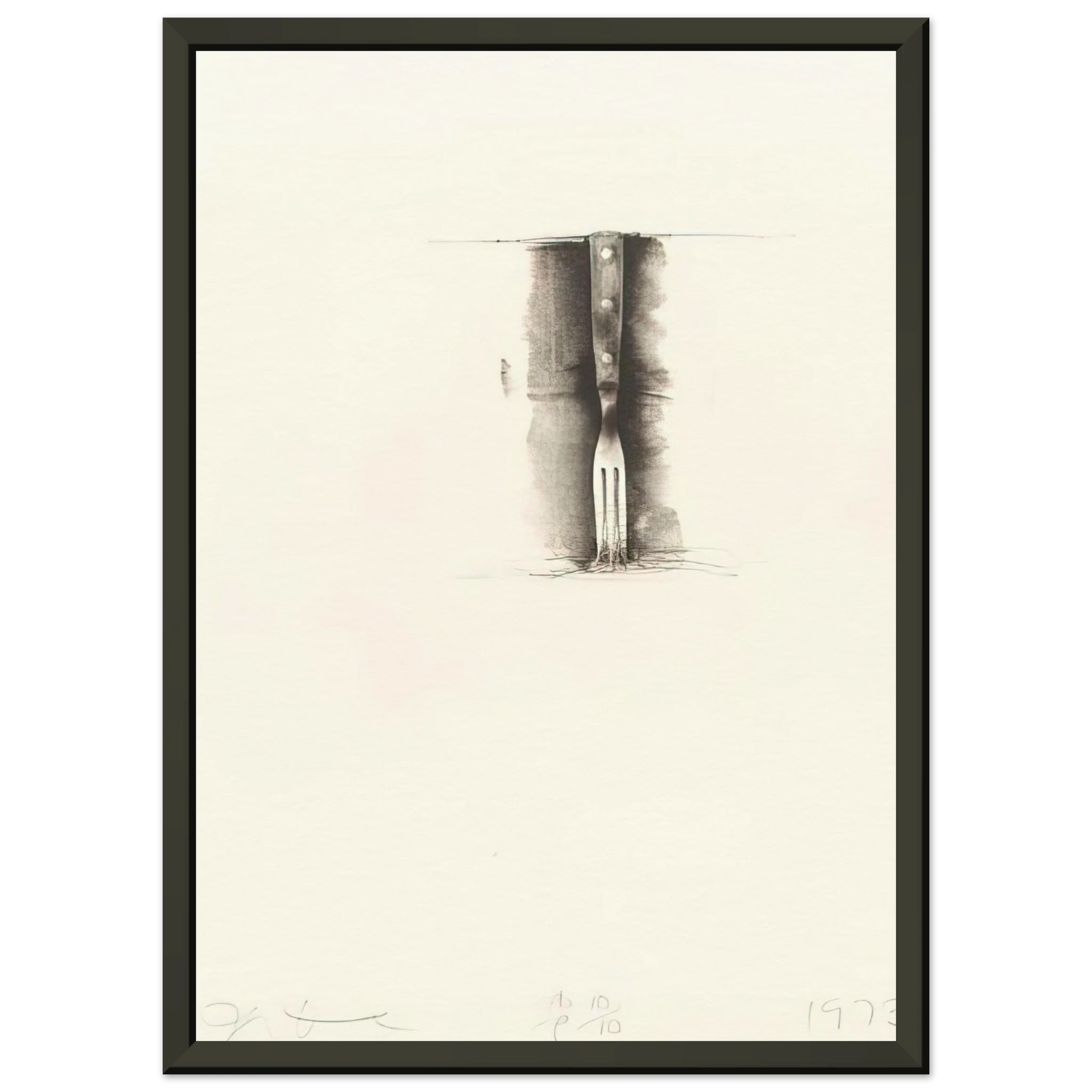 Jim Dine  UNTITLED FROM TEN WINTER TOOLS 1973 8 Framed Art Print  - Aluminum Frame - 70x100 cm / 28x40 inches