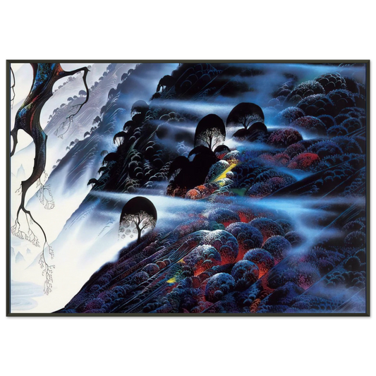 Eyvind Earle  Blue Light Framed Art Print  - Aluminum Frame - 21x29.7 cm / 8x12"