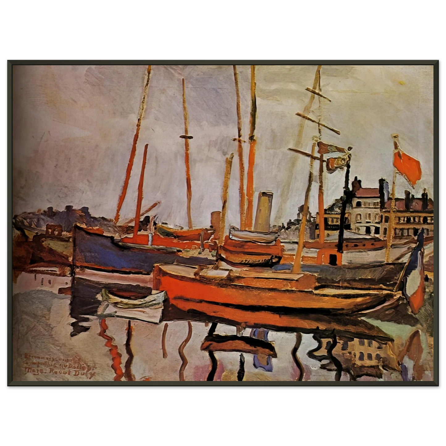 Raoul Dufy  THE PORT OF LE HAVRE 1906 Framed Art Print  - Aluminum Frame - 40x50 cm / 16x20 inches